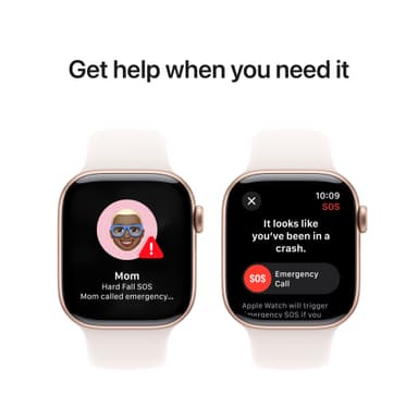 Apple Watch S10 42mm GPS+Cel (ruusukulta alum./punanh. Sport Band) M/L