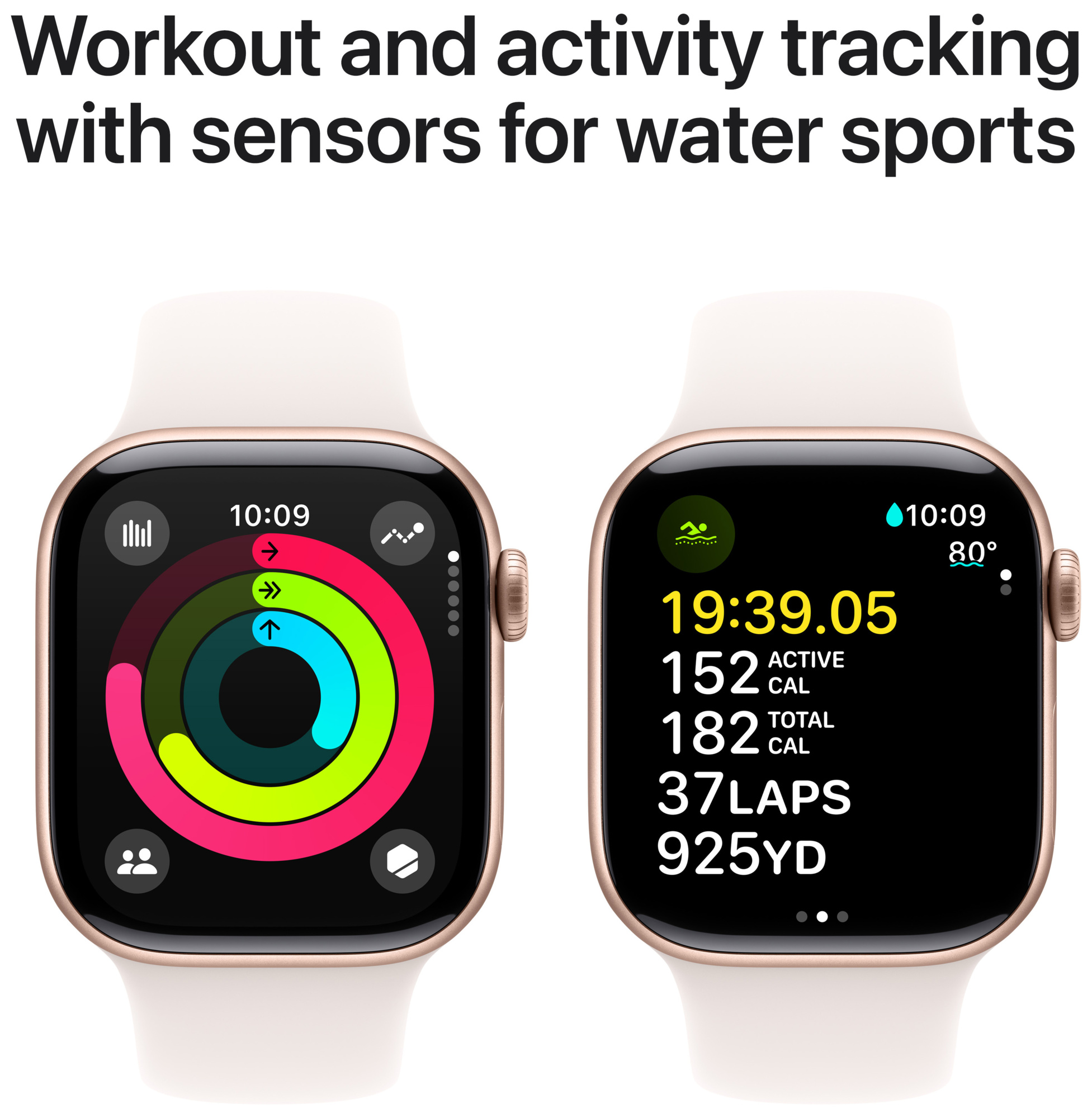 Apple Watch S10 42mm GPS (ruusukulta alum./punanhäivä Sport Band) S/M
