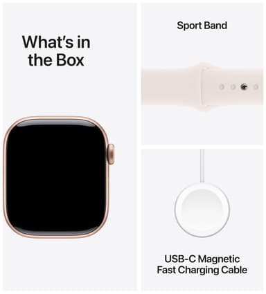Apple Watch S10 46mm GPS+Cel (ruusukulta alum./punanh. Sport Band) S/M