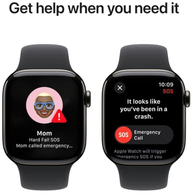 Apple Watch S10 42mm GPS+Cel (liuskekivi titaani/musta Sport Band) M/L