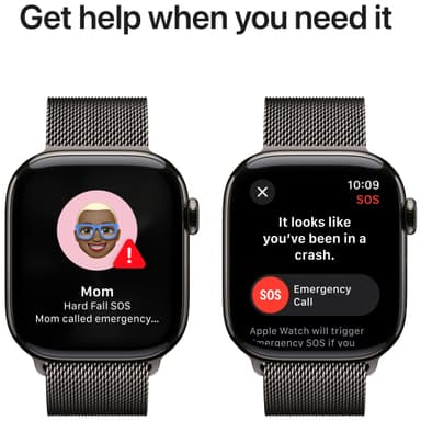 Apple Watch S10 46mm GPS+Cel (liuskek. tit./lius. Milanese Loop) S/M