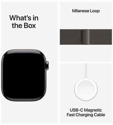 Apple Watch S10 46mm GPS+Cel (liuskek. tit./lius. Milanese Loop) S/M