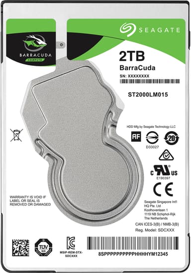 Seagate BarraCuda 2,5" sisäinen kovalevy (2 TB)