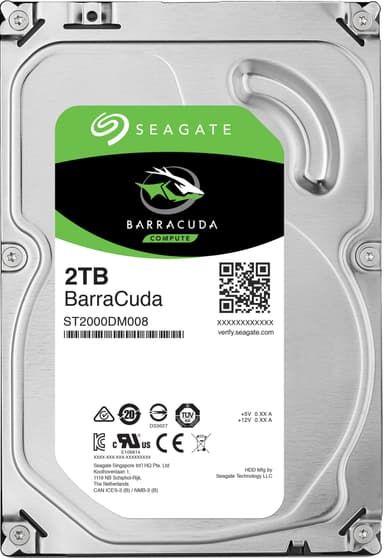 Seagate BarraCuda 3,5" sisäinen kovalevy (2 TB)