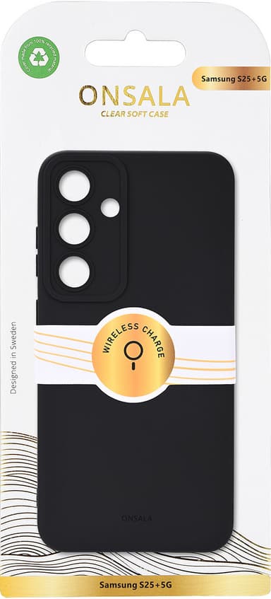 Onsala Samsung Galaxy S25+ Silicone suojakuori (musta)