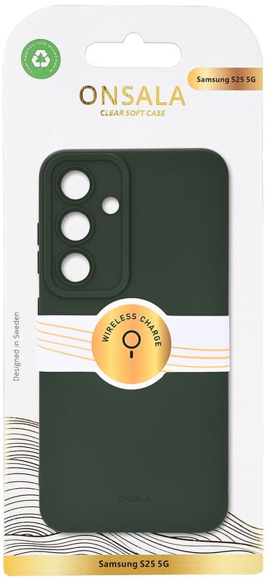Onsala Samsung Galaxy S25 Silicone suojakuori (vihreä)