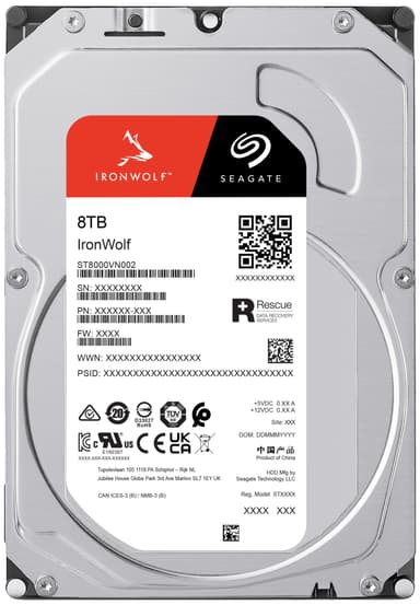 Seagate IronWolf 3,5" NAS kovalevy (8 TB)