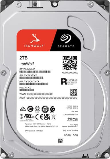 Seagate IronWolf 3,5" NAS kovalevy (2 TB)