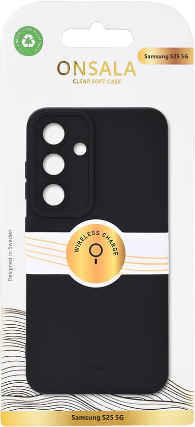 Onsala Samsung Galaxy S25 Silicone suojakuori (musta)