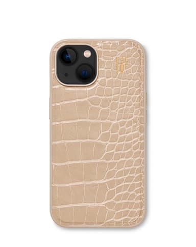 Vegan Leather Case MagSafe iPhone 13/14/15 Warm Beige Croco