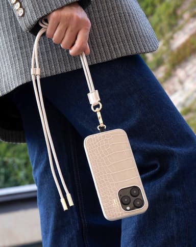Vegan Leather Case MagSafe iPhone 13/14/15 Warm Beige Croco