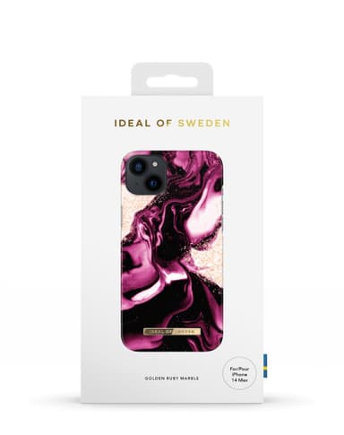 Printed Case iPhone 14PL Golden Ruby Marble