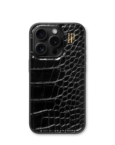 Vegan Leather Case MagSafe iPhone 15PR Black Croco