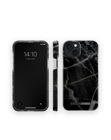 Printed Case MagSafe iPhone 15PL Black Thunder Marble