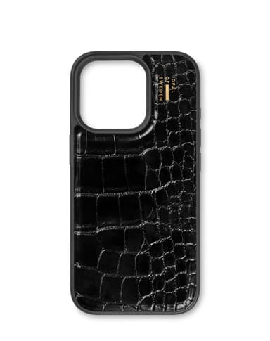Vegan Leather Case iPhone 16PM Black Croco