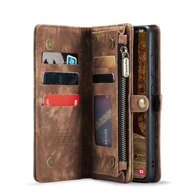 CaseMe puhelimenkotelo 008 8-kortti Samsung Galaxy S25 - Ruskea