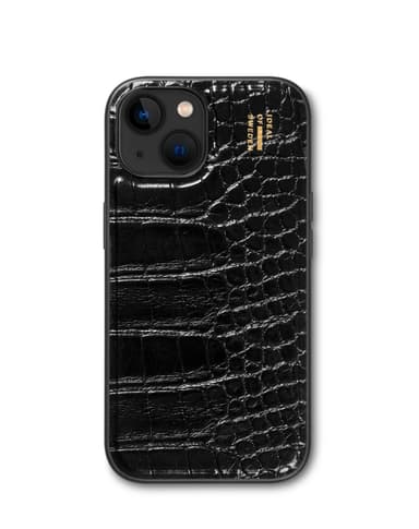 Vegan Leather Case iPhone 13/14/15 Black Croco