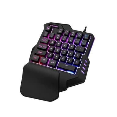 Yhden käden pelinäppäimistö valaistuksella - 7 RGB-väriä