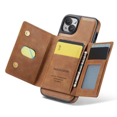 DG-Ming Magking K2 2in1 kotelo iPhone 15 Plus - Ruskea