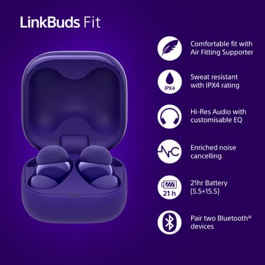 Sony LinkBuds Fit täysin langattomat in-ear kuulokkeet (violetti)