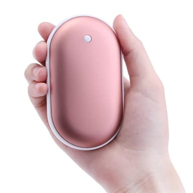Tehopankki ja kädenlämmitin yhdessä, 5000mAh - Vaaleanpunainen