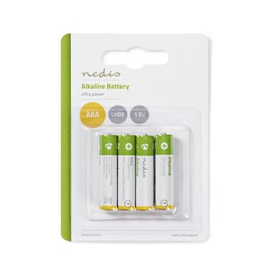 Nedis Alkaliparisto AAA | 1.5 V DC | 4 - Läpipainopakkaus