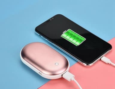 Tehopankki ja kädenlämmitin yhdessä, 5000mAh - Vaaleanpunainen
