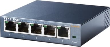 TP-LINK, verkkokytkin, 5 porttia, 10/100/1000Mbps, RJ45, metall. musta