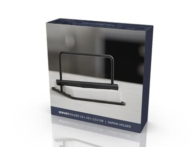 Napkin holder 19 x 19 x 13.5 cm black