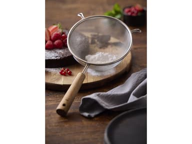 Mesh strainer 16 cm Stainless steel/Acacia