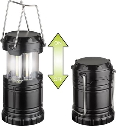 Goobay LED campinglampa High Bright 250 infällbar, kompakt design, mycket ljusstark, kallvitt (6800 K)