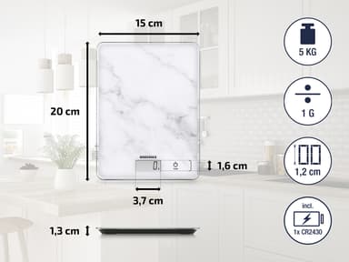 Kitchen scale Page Compact 300 Marble white Glass