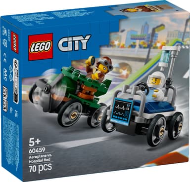LEGO City Lentokone vastaan  sairaalansänky – kilpa-autopakkaus 60459