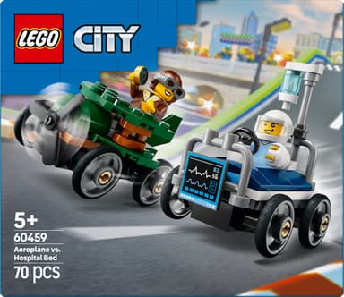 LEGO City Lentokone vastaan  sairaalansänky – kilpa-autopakkaus 60459
