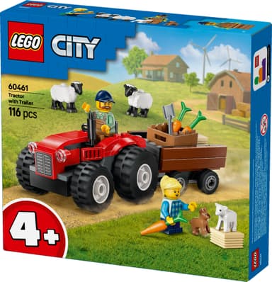 LEGO City Maatilan punainen traktori, peräkärry ja lampaat 60461