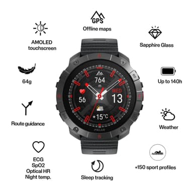 Polar Grit X2 Pro urheilukello M/L (Titaania/terästä)