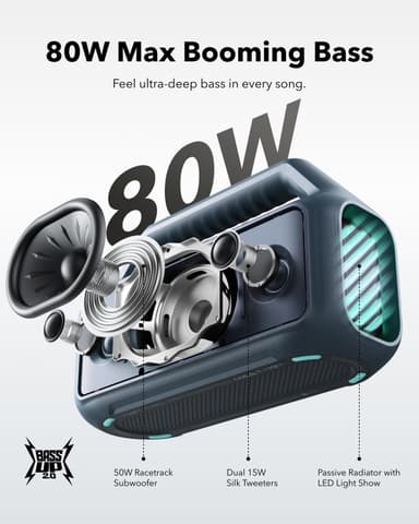 Soundcore Boom 2 kannettava langaton kaiutin (sininen)
