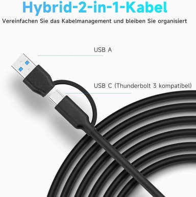 NÖRDIC GEN 3.2 USB-C- ja USB-A-virtalähteellä varustettu keskitin 7-porttia 7x10Gbps 1 m kaapeli yksittäinen kytkin