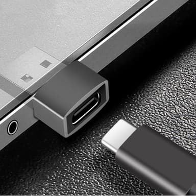 NÖRDIC USB C–OTG USB Mini -sovitin, metallinmusta