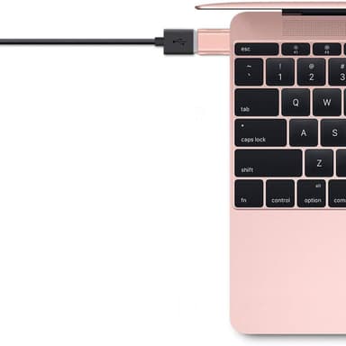 NÖRDIC USB A 3.0 OTG naaras–USB C uros -sovitin, alumiinia, ruusukulta, OTG–USB-C -sovitin lataukseen ja synkronointiin