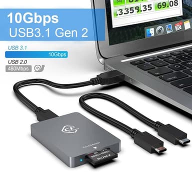 NÖRDIC USB-A&USB-C 3.2 10Gbps kortinlukija CFexpress A