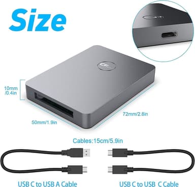 NÖRDIC USB-A&USB-C 3.2 10Gbps Kortinlukija CFexpress B