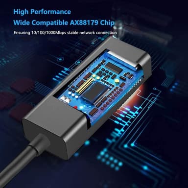 NÖRDIC USB 3.0 - LAN-sovitin Giga-piirisarja ASIX AX88179 yhteensopiva Nintendo Switch