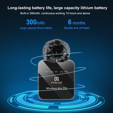 Puluz Langattomat mikrofonit vastaanottimella laitteille, joissa on USB-C