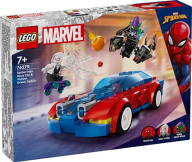 LEGO Super Heroes Spider-Manin kilpa-auto ja Venomin Vihreä Menninkäinen 76279