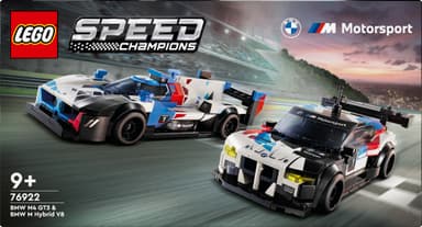 LEGO Speed Champions BMW M4 GT3‑ ja BMW M Hybrid V8 ‑kilpa-autot 76922