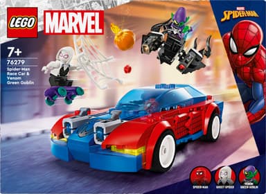 LEGO Super Heroes Spider-Manin kilpa-auto ja Venomin Vihreä Menninkäinen 76279