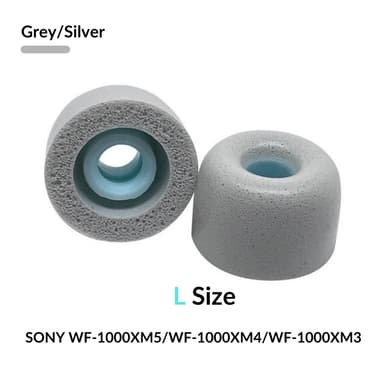 Sony WF-1000XM4 Isot korvatyynyt muistivaahto kuulokeosista - Iso koko - Hopea