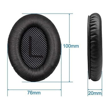 Bose QC 35 -tyynyt headphoneparts.se-sivustolta - musta