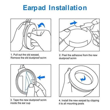 Bose QC 35 -tyynyt headphoneparts.se-sivustolta - musta